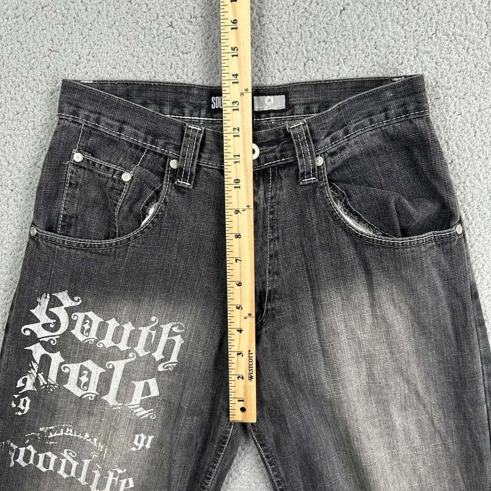 VTG Y2K Southpole Baggy Wide Leg Jeans Youth Boys Size 20 Blue Spellout Logo